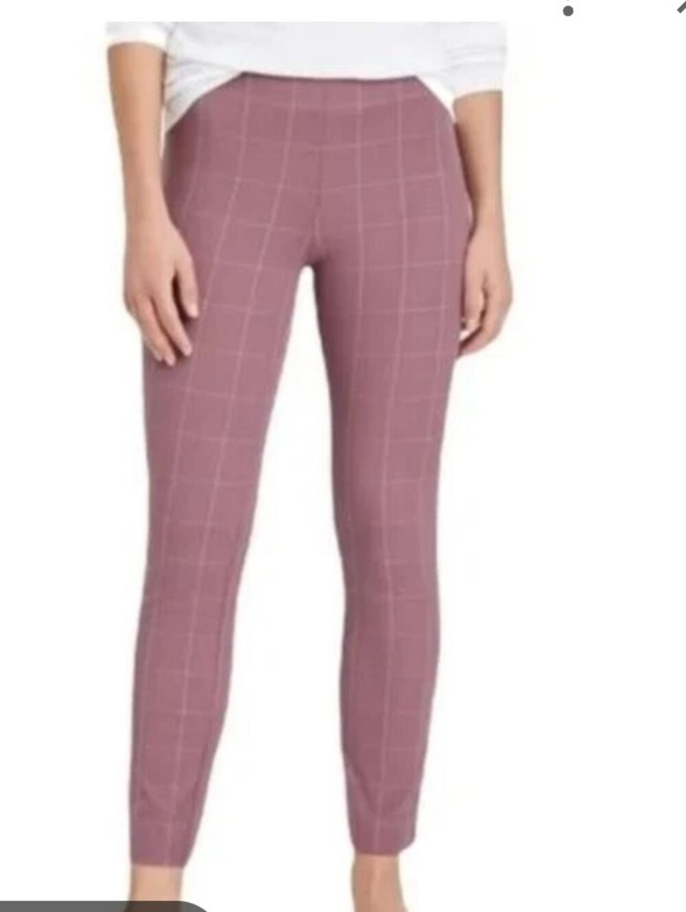 A New Day Windowpane Slim Knit Pants Mauve Sz 10